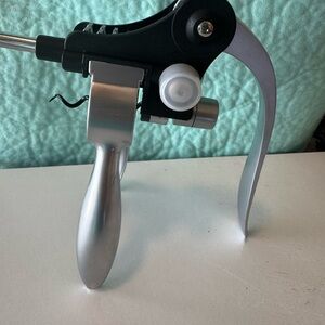 Silver and Black Corkscrew Wine Opener